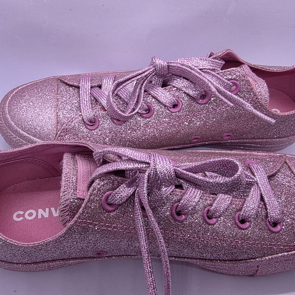 Converse 162993C Womens 10 Chuck Taylor All Star Pink Glitter Sneakers Shoes NEW - Picture 14 of 15